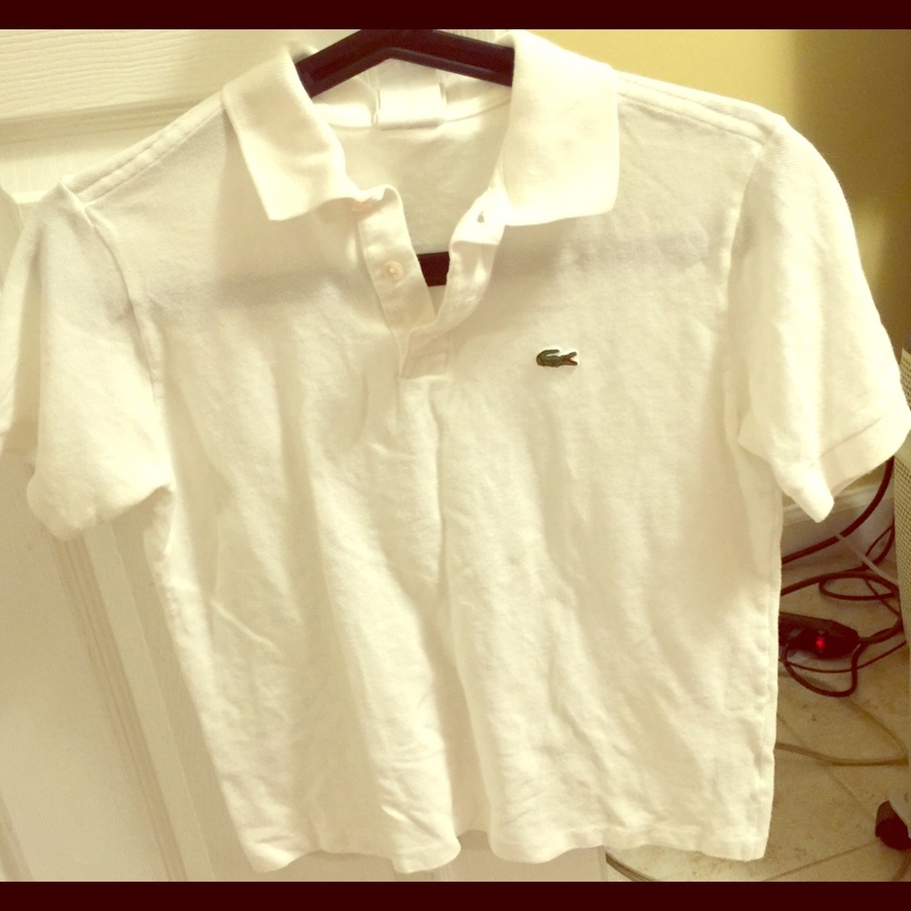 Lacoste white crop top size Small